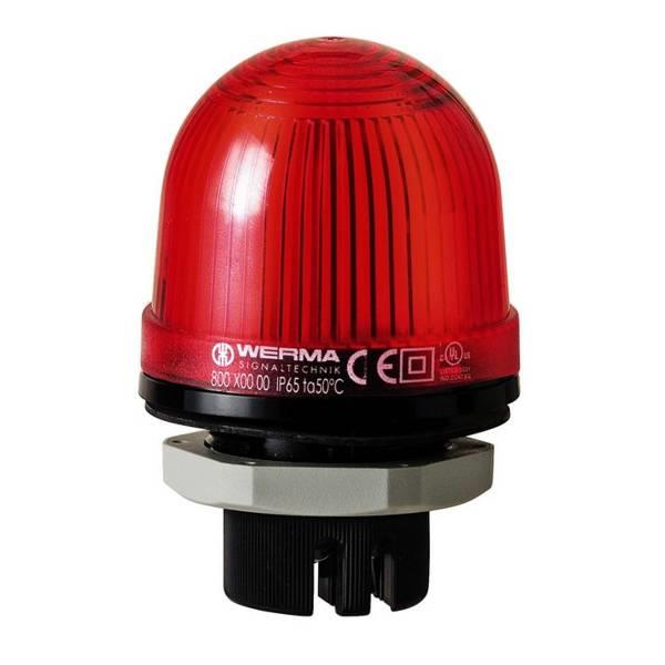 816.100.55 Werma  LED Beacon 816  24vDC/AC iø37 1:RED Permanent IP65 iø37 Panel Mounting
